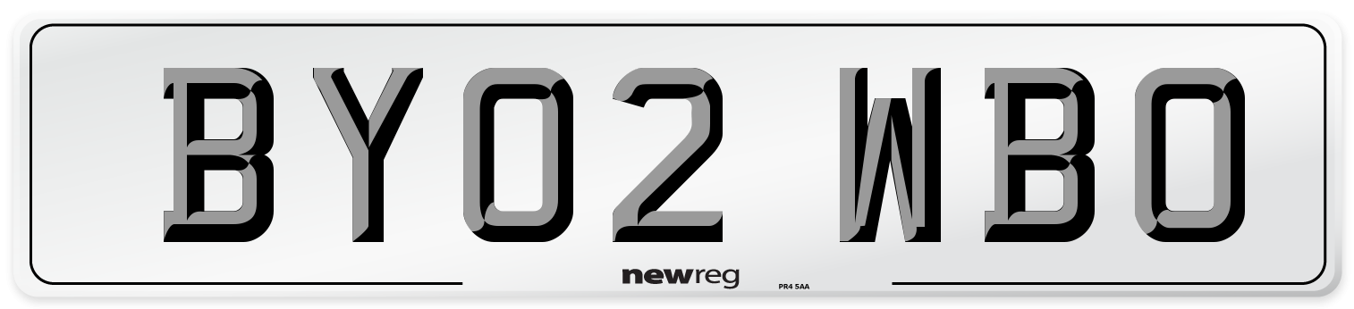BY02 WBO Number Plate from New Reg